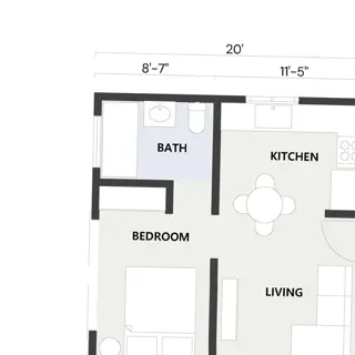 400 square foot studio apartment floor plan