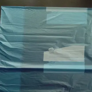 a blue freezer bag with labeling areas for date and name