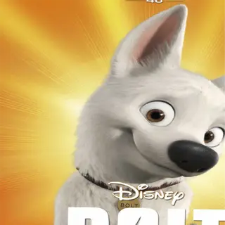 a poster for disney's bolt featuring the white dog bolt