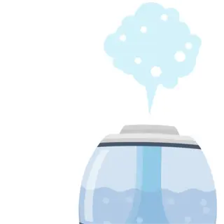 an illustration of a humidifier emitting a cloud of moisture