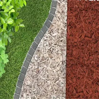 before and after comparison of mulch renewal using a mulch colorant product