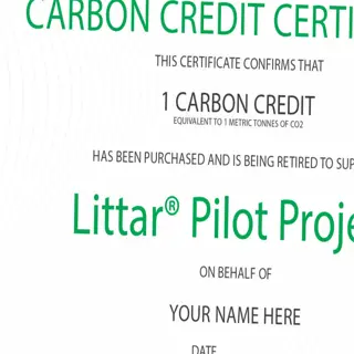 carbon credit certificate for the littar pilot project