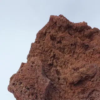 close-up of a lava rock on a white background