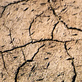 close-up of dry, cracked soil texture