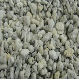 close-up of white and gray perlite granules, commonly used in horticulture for soil aeration