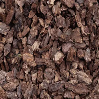 close-up view of pine bark mulch