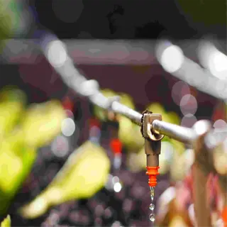 drip irrigation kit watering plants in a garden