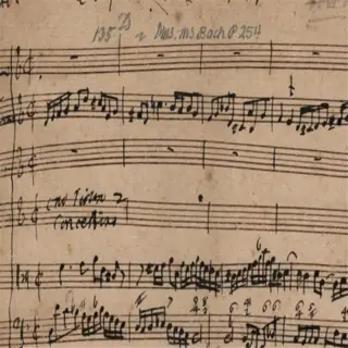 handwritten sheet music for a concerto, with musical notations and some handwritten text