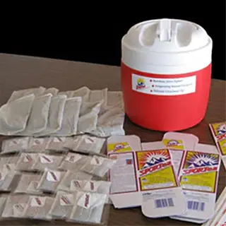 hydration prep kit with cooler and packets on a table