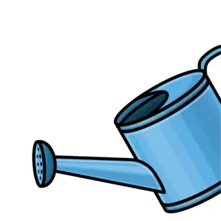 illustration of a blue watering can