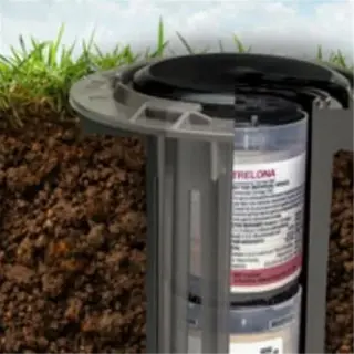 illustration of an underground bait station for pest control