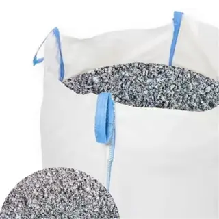 large bag of granite dust with a close-up view of the material