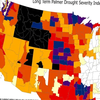 map showing u.s. states' rainfall needs to reach -0.5 pdi by 2024