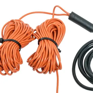 orange soil warming cables with power cord and plug