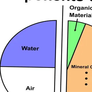 pie chart showing components of soil, including organic matter