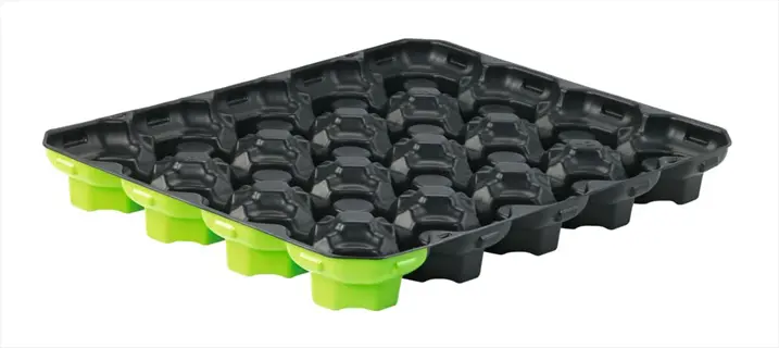plastic seed tray with multiple cell compartments for starting seedlings