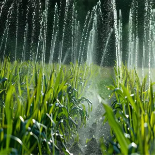 sprinklers watering crops, efficient watering practices