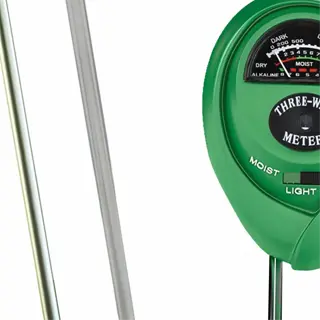 three-way soil ph tester for garden with moisture and light indicators