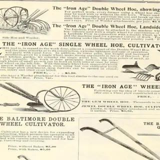 vintage advertisement for garden hilling tools and cultivators