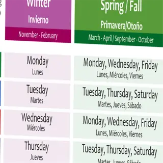 watering schedule for spring and fall months